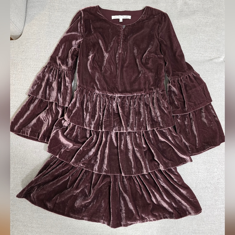 Banana Republic × Olivia Palermo tiered velvet dress